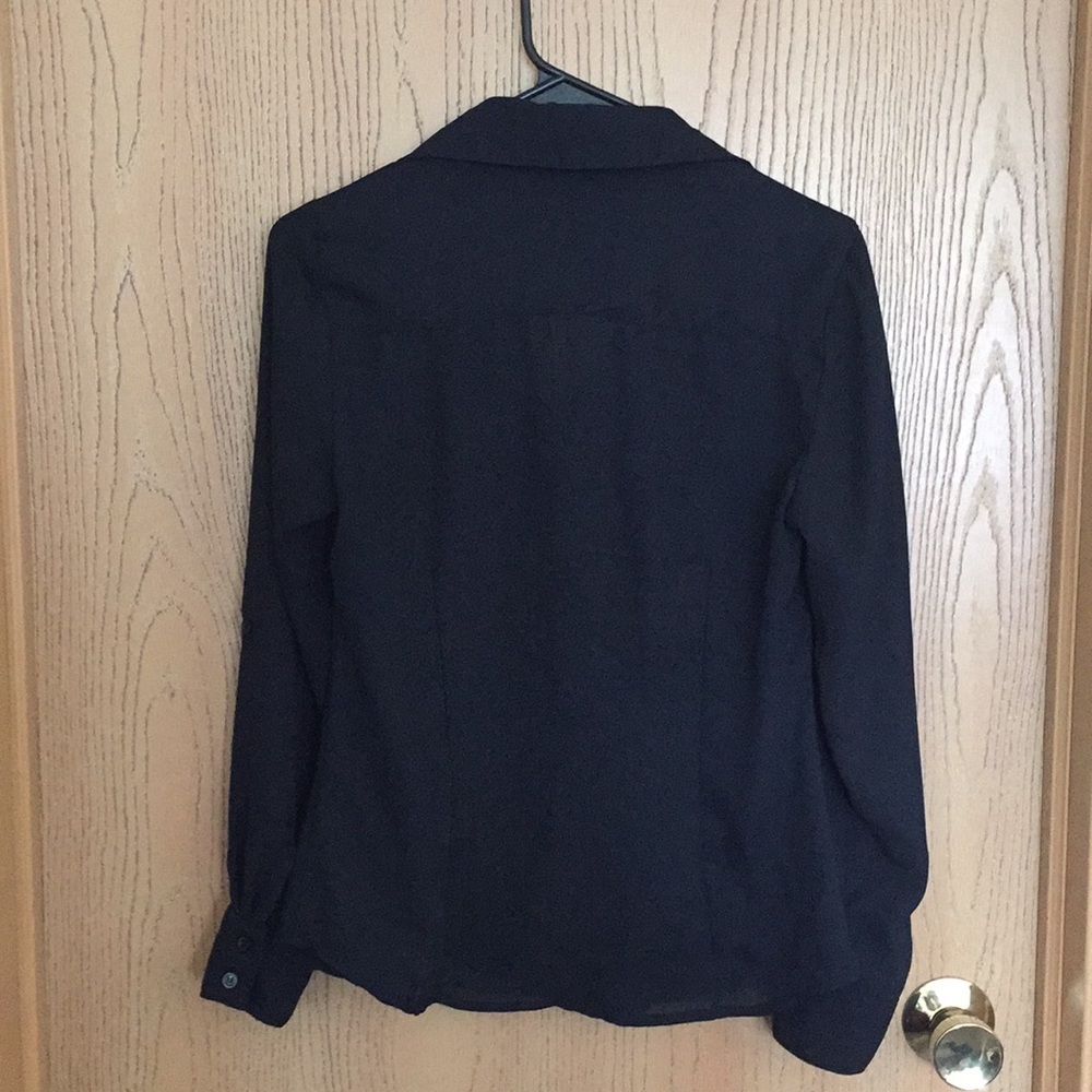 Black Sheer button up Long sleeve - Picture 2 of 5